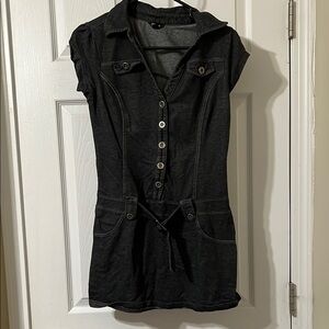 Stylish Black Button-Up Dress